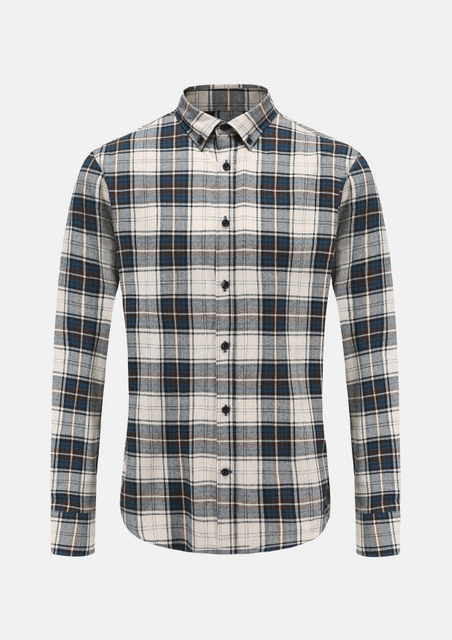 Classic long - sleeve button - down shirt with a collar