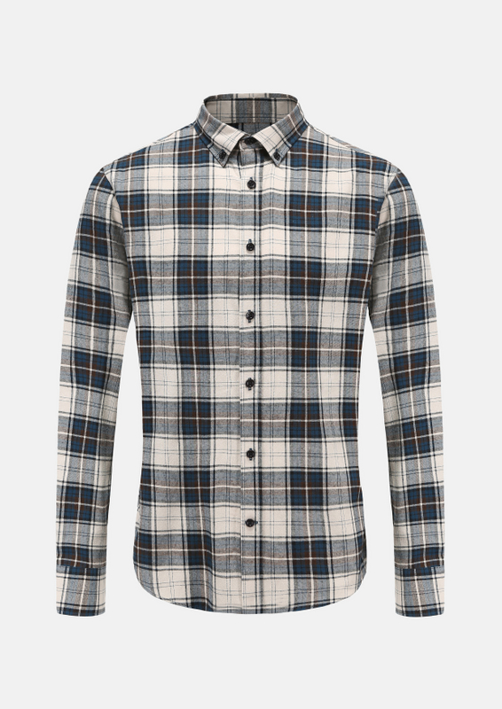 Classic long - sleeve button - down shirt with a collar