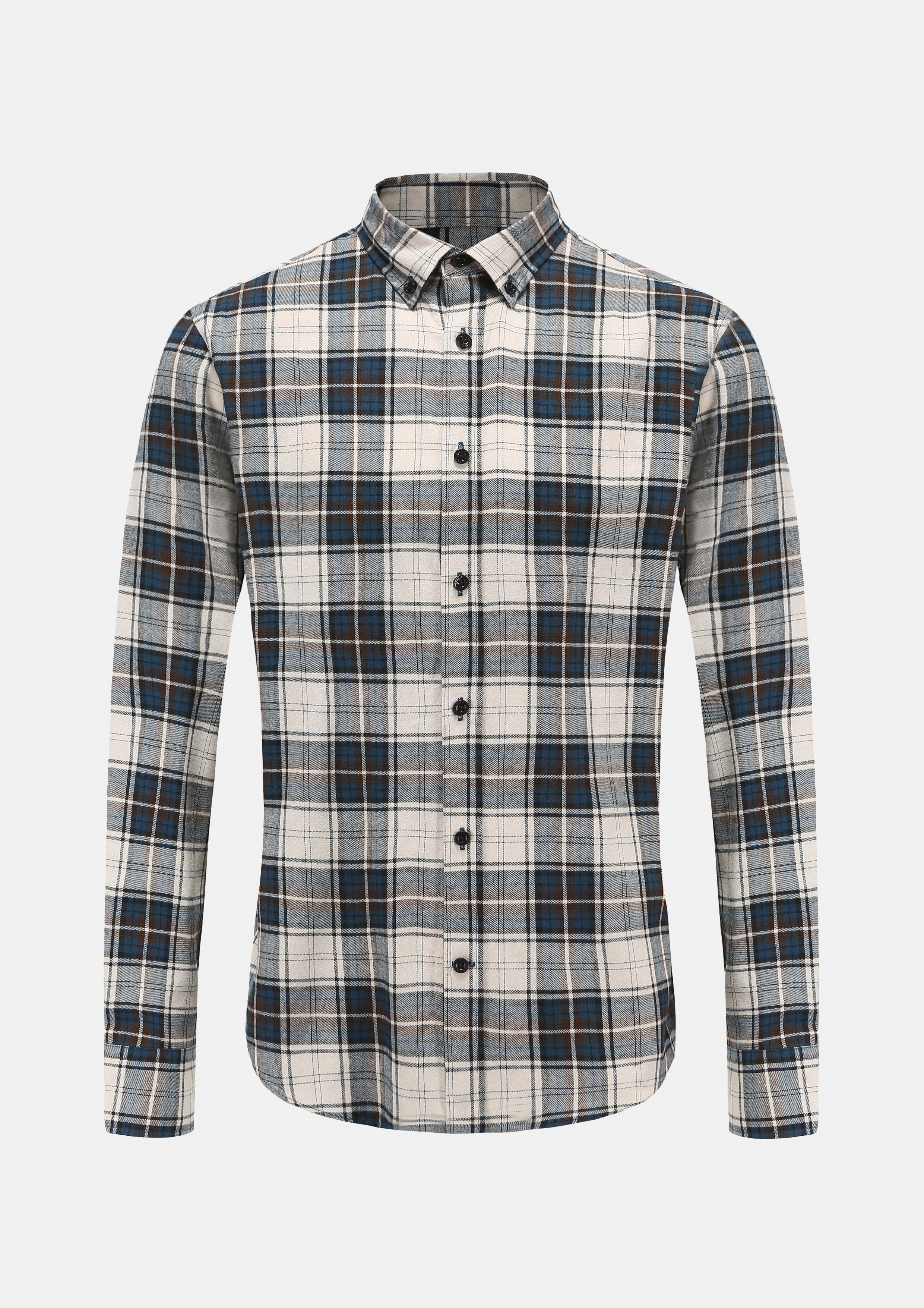 Classic long - sleeve button - down shirt with a collar