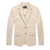 Men\'s biscuit sand cotton spandex notch pocket Suit Blazer Jackets