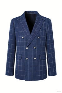 DOUBLE - BREASTED CHECKERED BLAZER