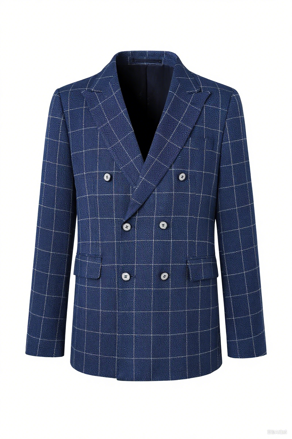 DOUBLE - BREASTED CHECKERED BLAZER