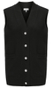 Women\'s Black Sleeveless Button-down V-neck Sweater Vest