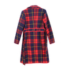 High Quality Women\'s Winter Wool Blend Red Plaid Coats With Lapel Collar And Adjustable Belt